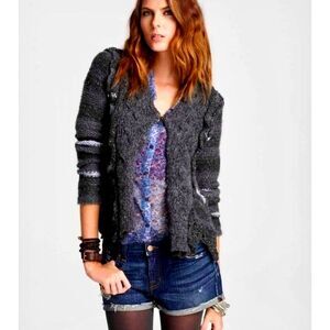 Free People Cozy Braided Cardi